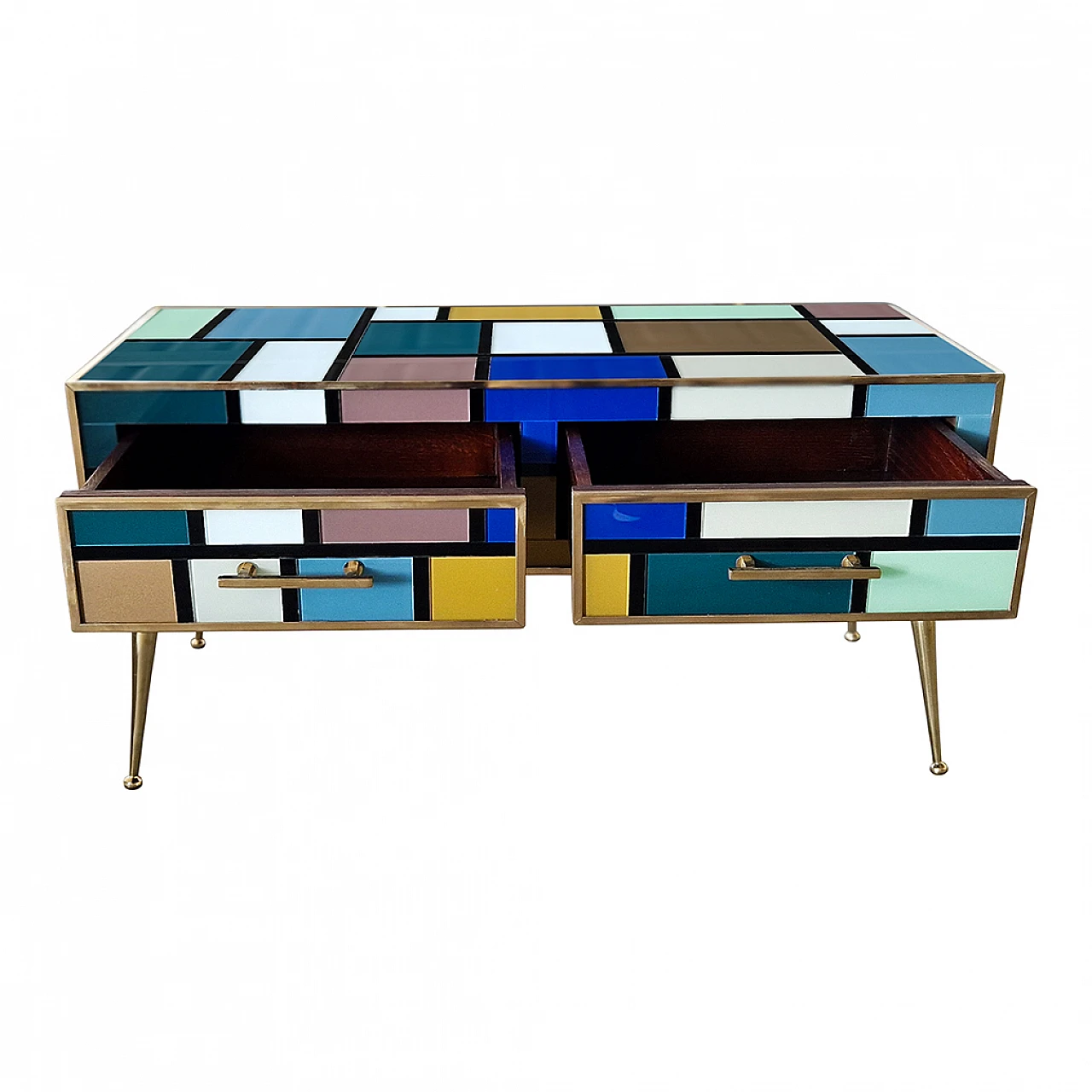 Multicoloured Murano glass coffee table, 1980s 9