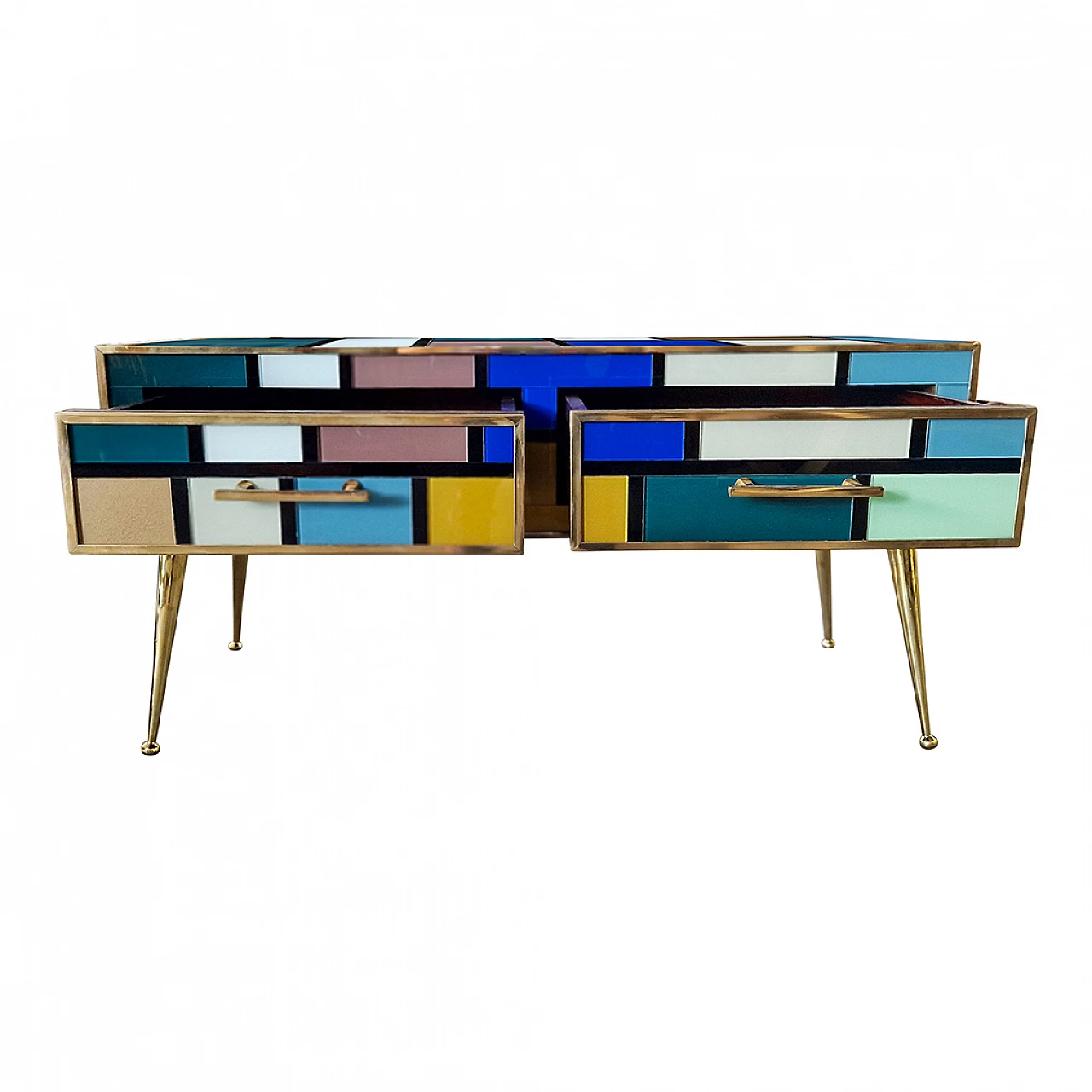 Multicoloured Murano glass coffee table, 1980s 10