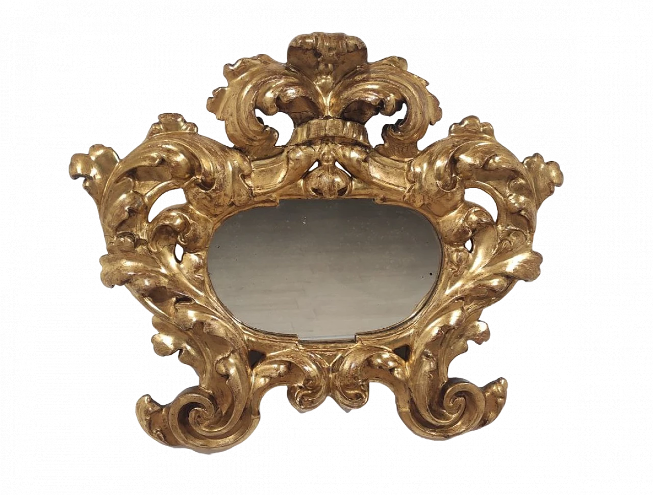 Baroque mirror with gilt wood cartoccio frame, 18th century 10