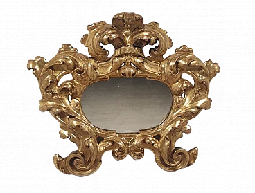 Baroque mirror with gilt wood cartoccio frame, 18th century