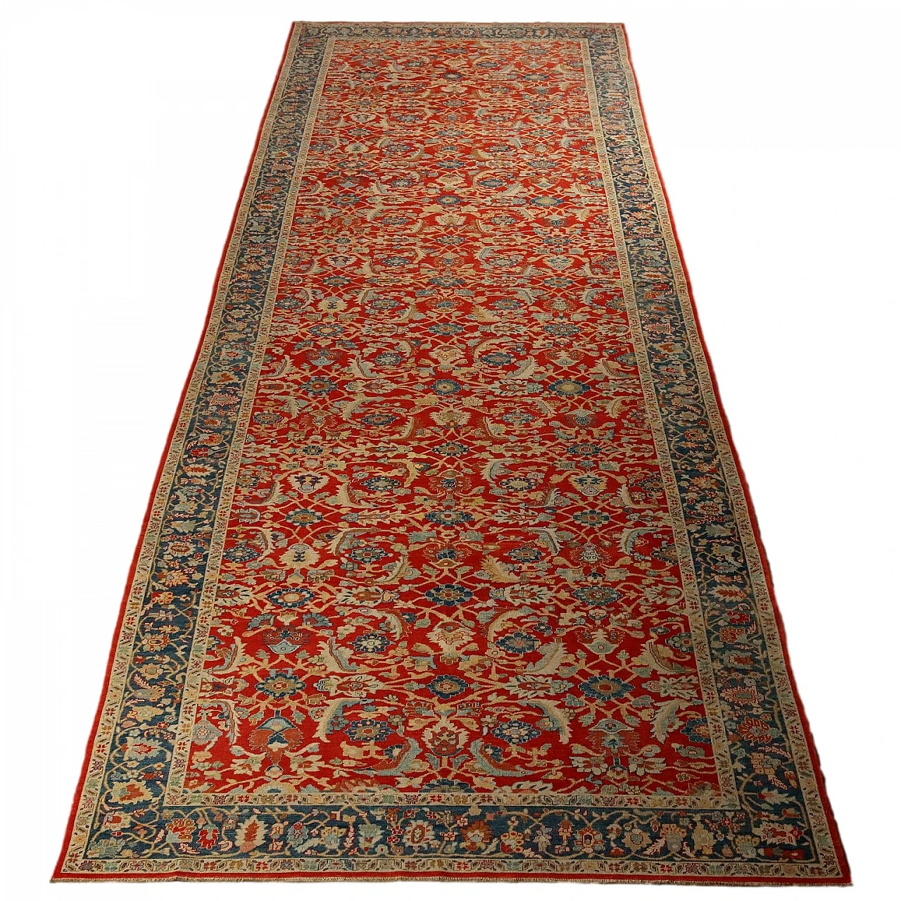 Extra-thin knot Herat rug in cotton and wool 1