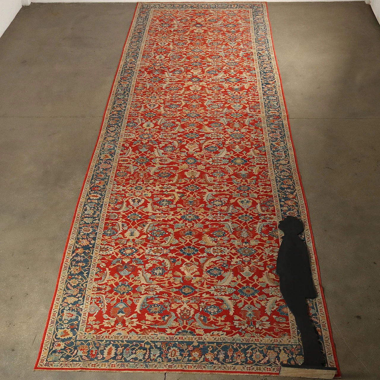 Extra-thin knot Herat rug in cotton and wool 2