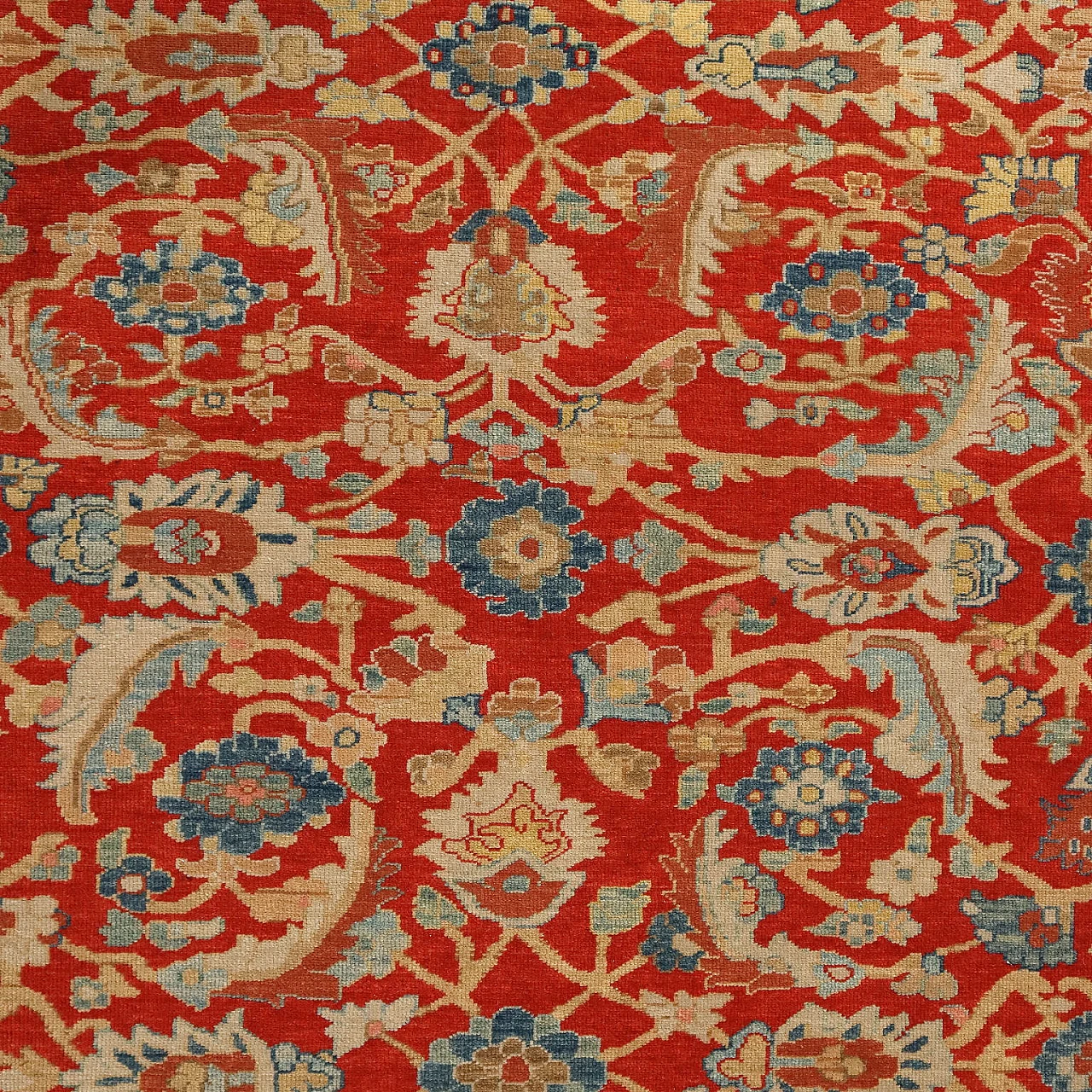 Extra-thin knot Herat rug in cotton and wool 3