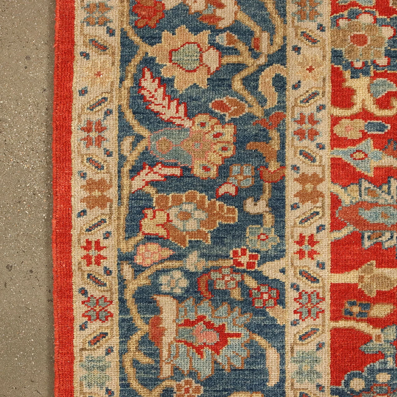 Extra-thin knot Herat rug in cotton and wool 6