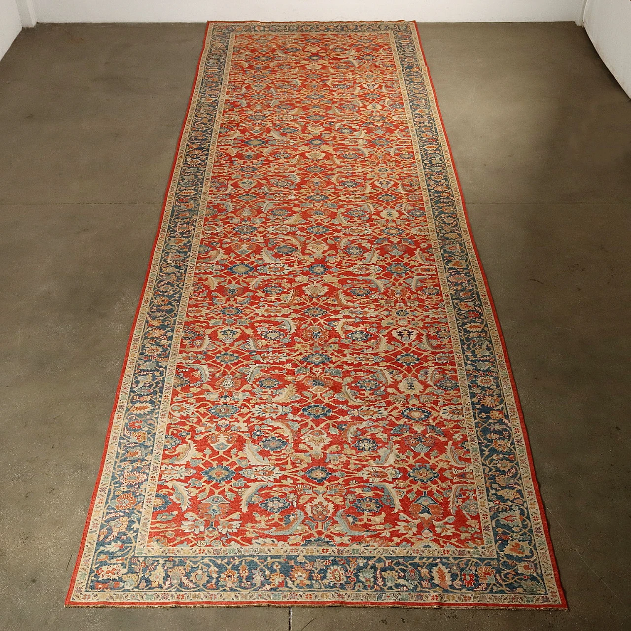 Extra-thin knot Herat rug in cotton and wool 7