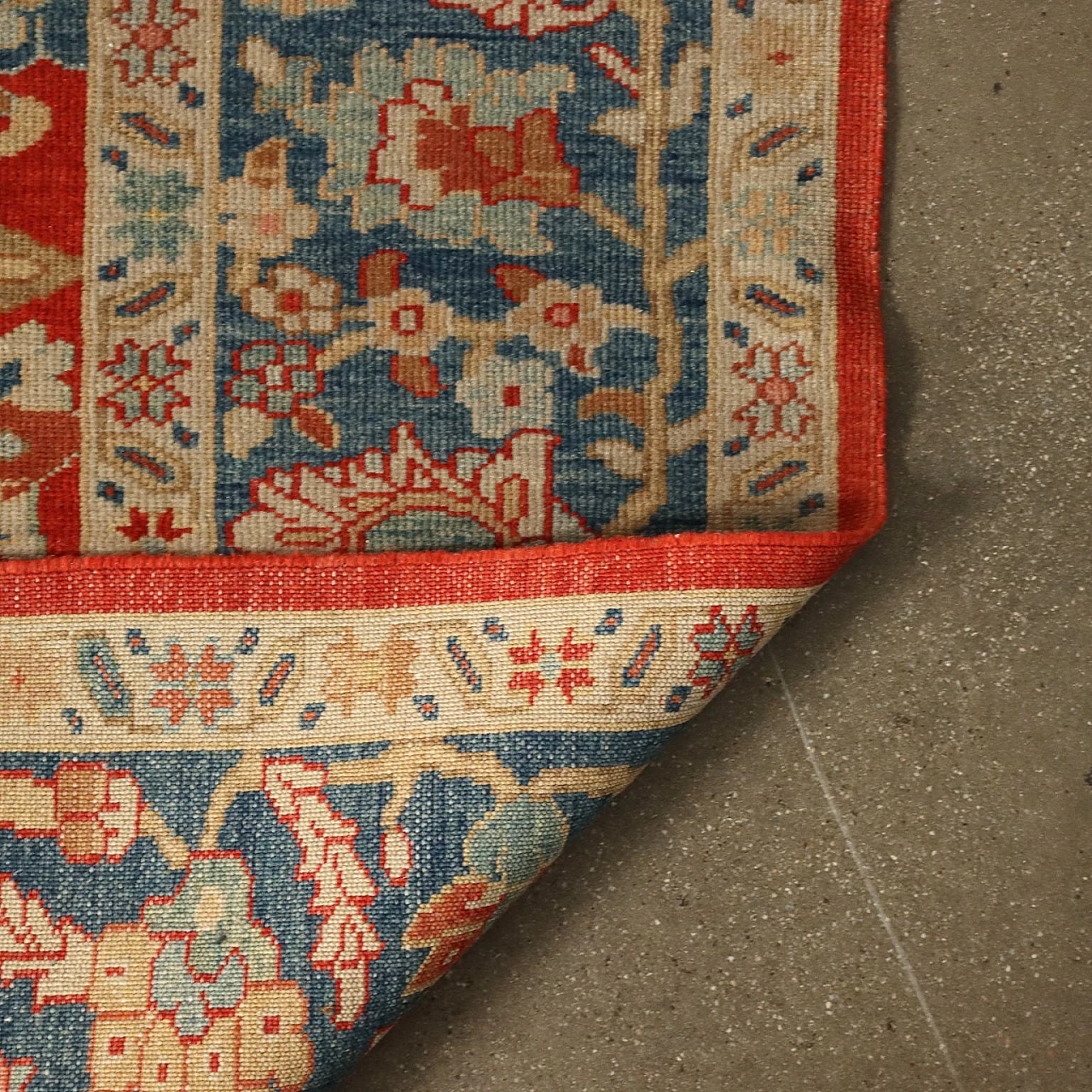 Extra-thin knot Herat rug in cotton and wool 8