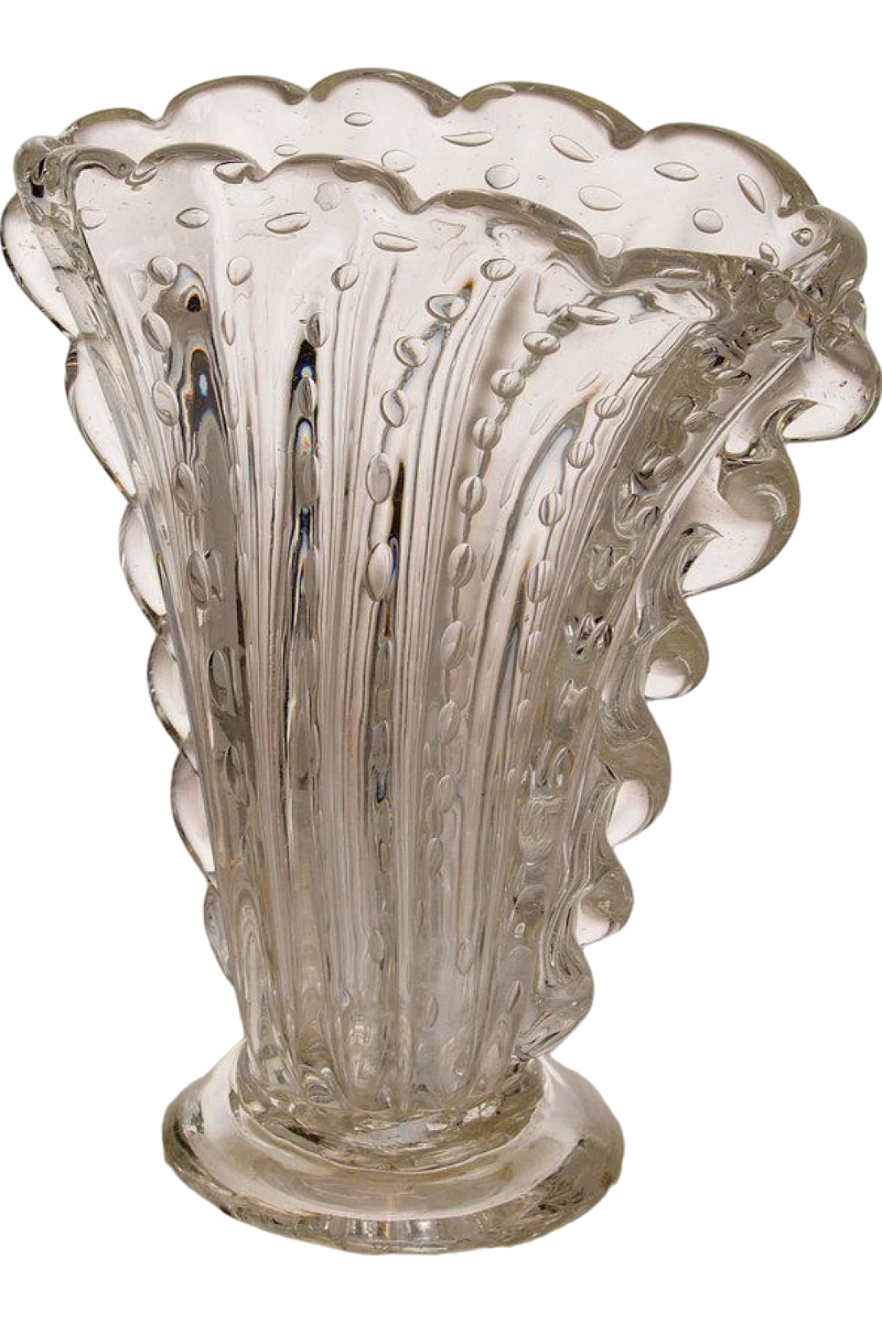 Murano crystal vase by Barovier for Barovier & Toso, 1930s 11