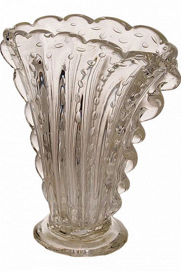 Murano crystal vase by Barovier for Barovier & Toso, 1930s