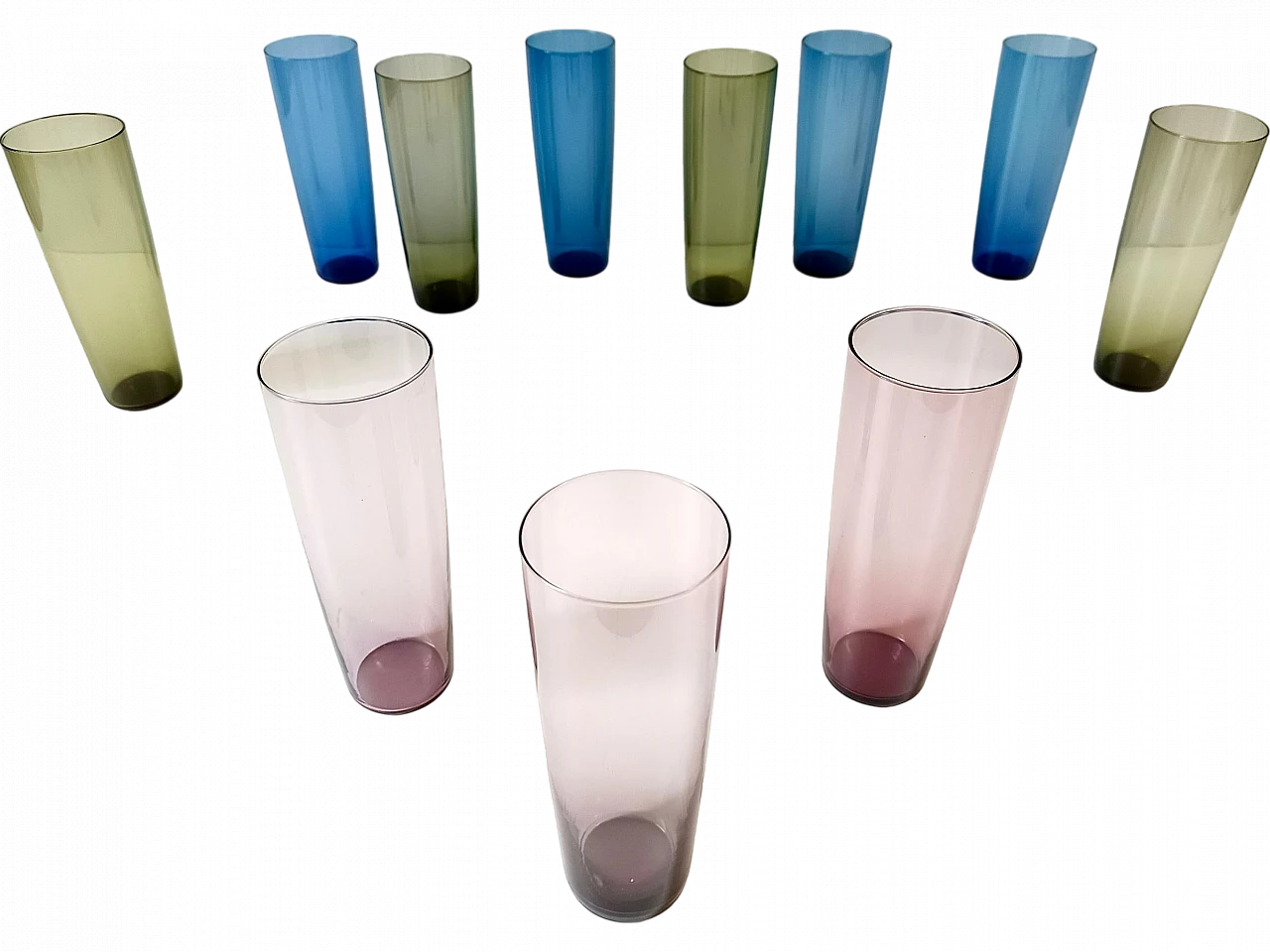 11 Colored glasses by Tapio Wirkkala for Iittala, 1960s 13