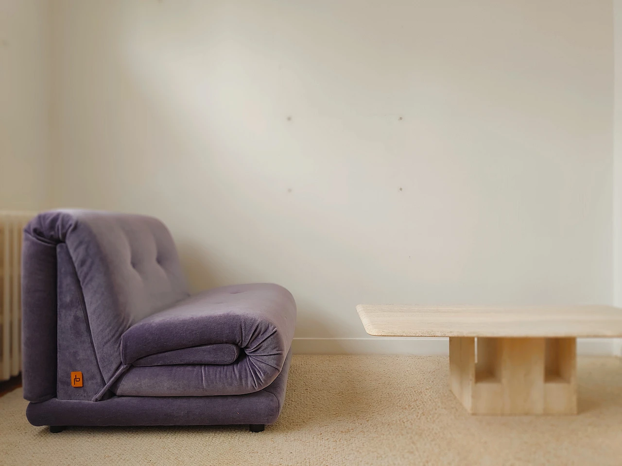 Pair of PD armchairs in purple velvet by Italian Salotti, 1970s 12