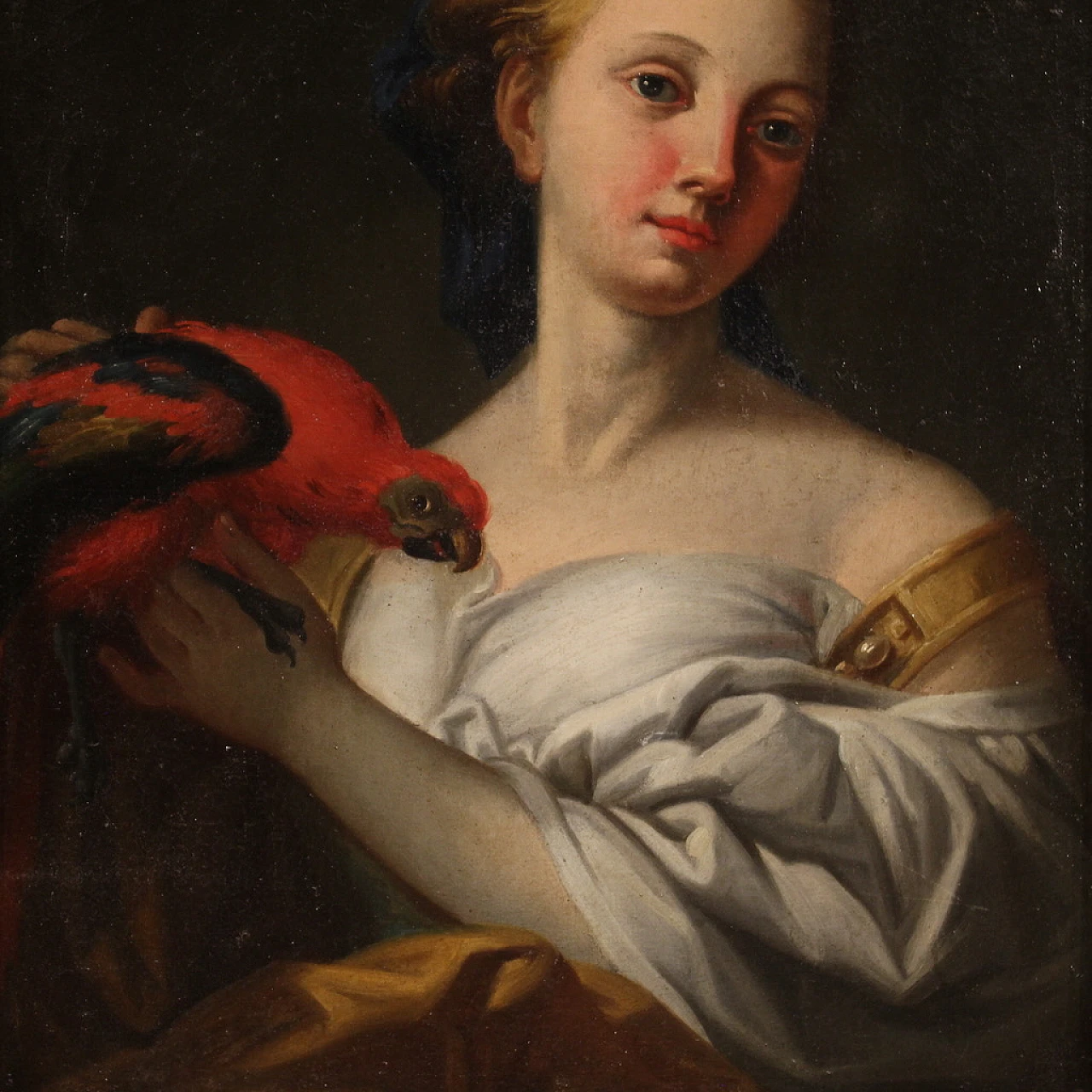 Pair of popular character figures, oil on canvas, 18th century 10