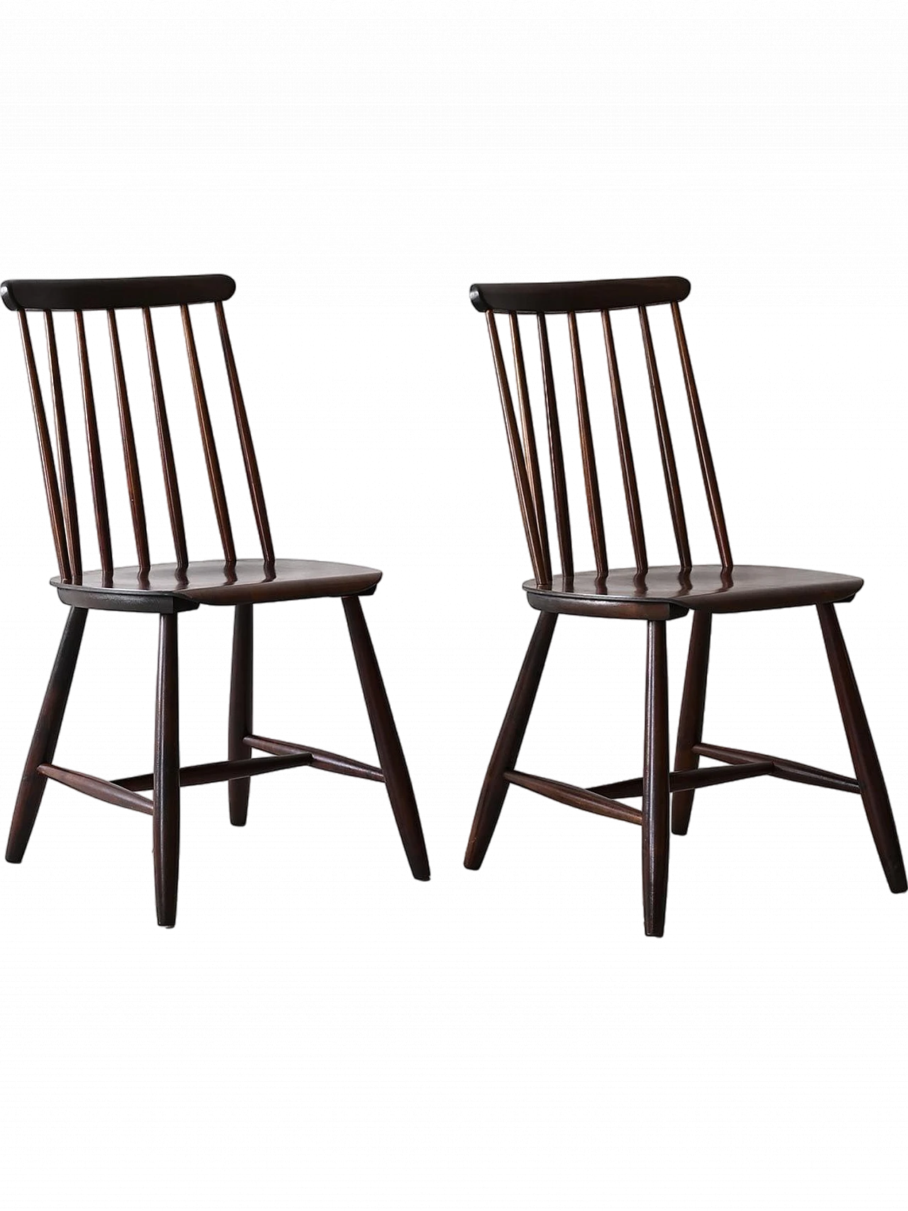 Pair of wood Pinnstolar chairs, 1960s 12