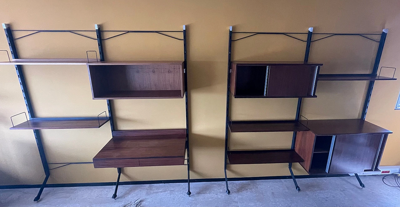 Urio modular bookcase in teak by Ico and Luisa Parisi for MIM Roma, 1960s 24