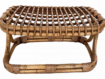 Bamboo and rattan stool attributed to Tito Agnoli, 1960s