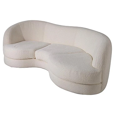 American white bouclé fabric sofa, 1960s