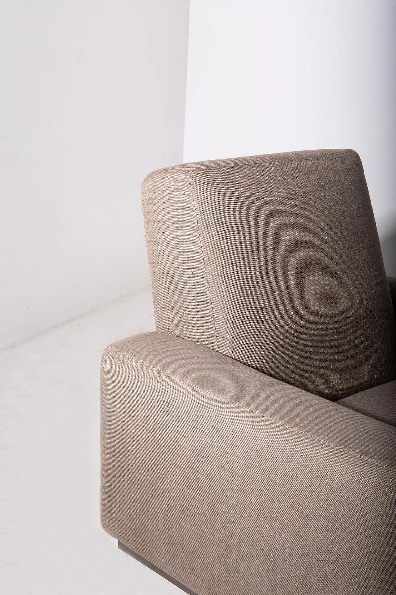 Brown fabric and metal reclining armchair by Zanotta 4