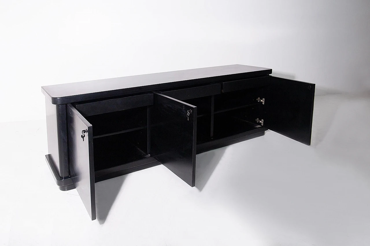 Black lacquered wood sideboard by Tecno, 1970s 5