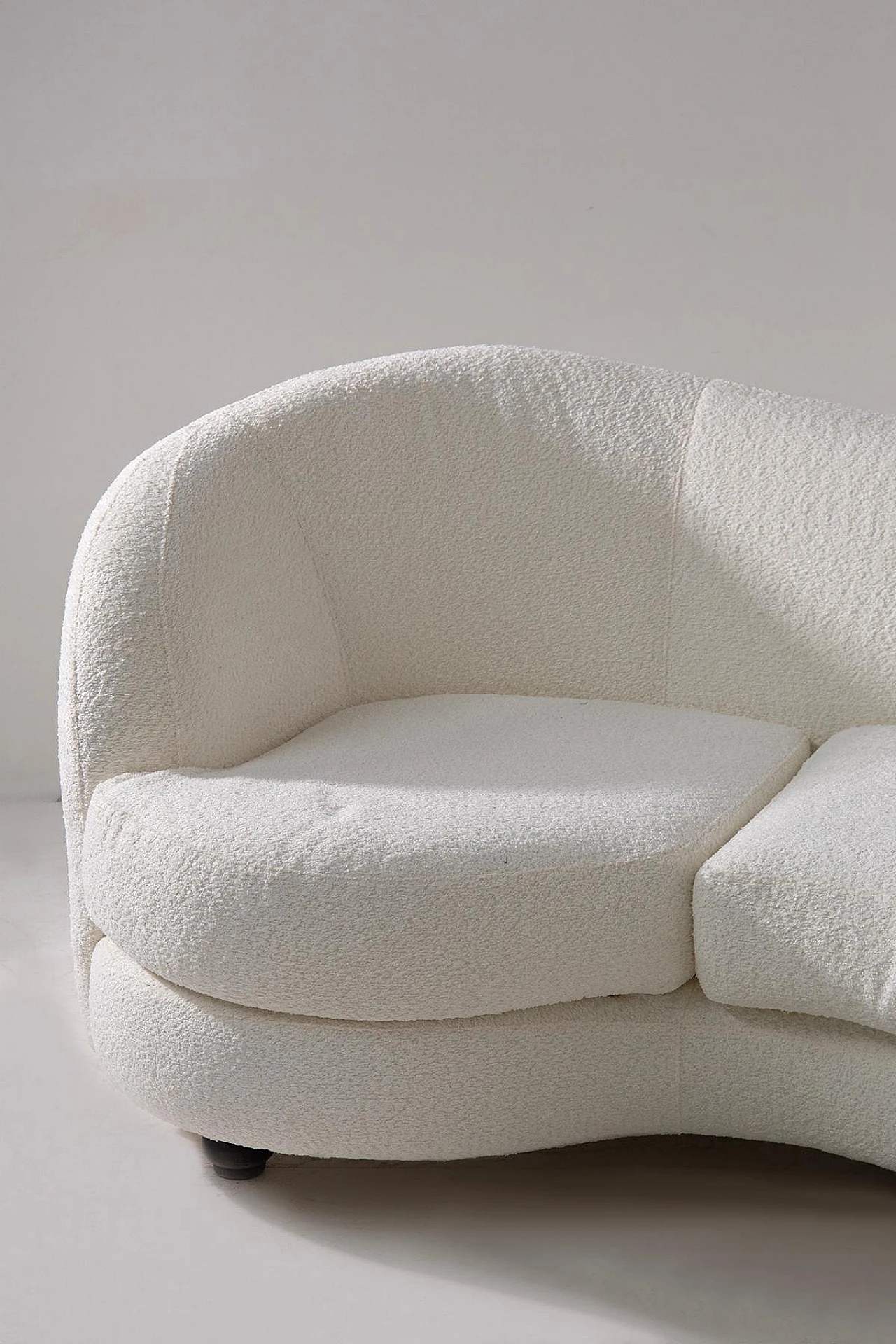 American white bouclé fabric sofa, 1960s 4