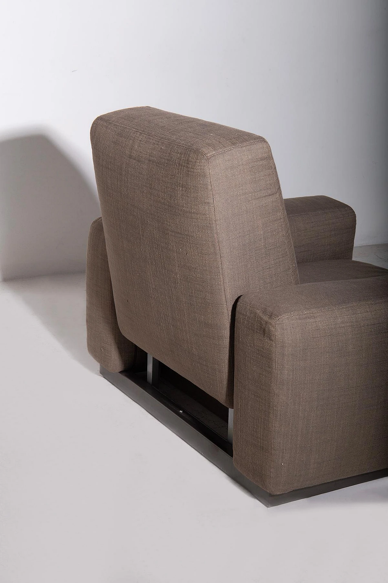 Brown fabric and metal reclining armchair by Zanotta 6