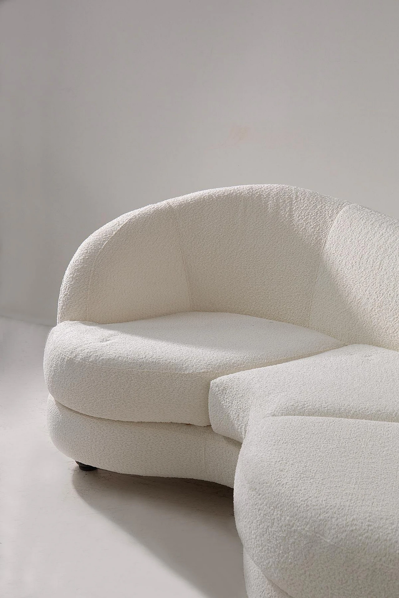 American white bouclé fabric sofa, 1960s 6