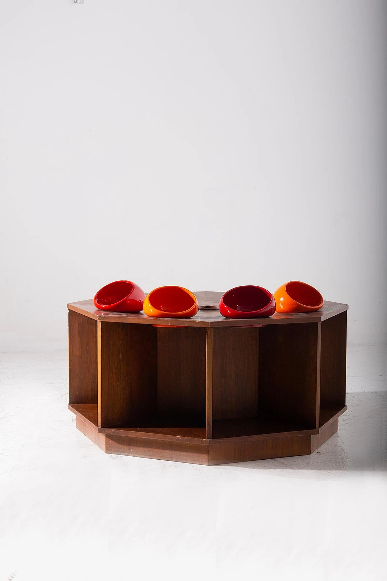 Coffee table with bar space and ceramic elements by V. Gregotti, 1960s 3