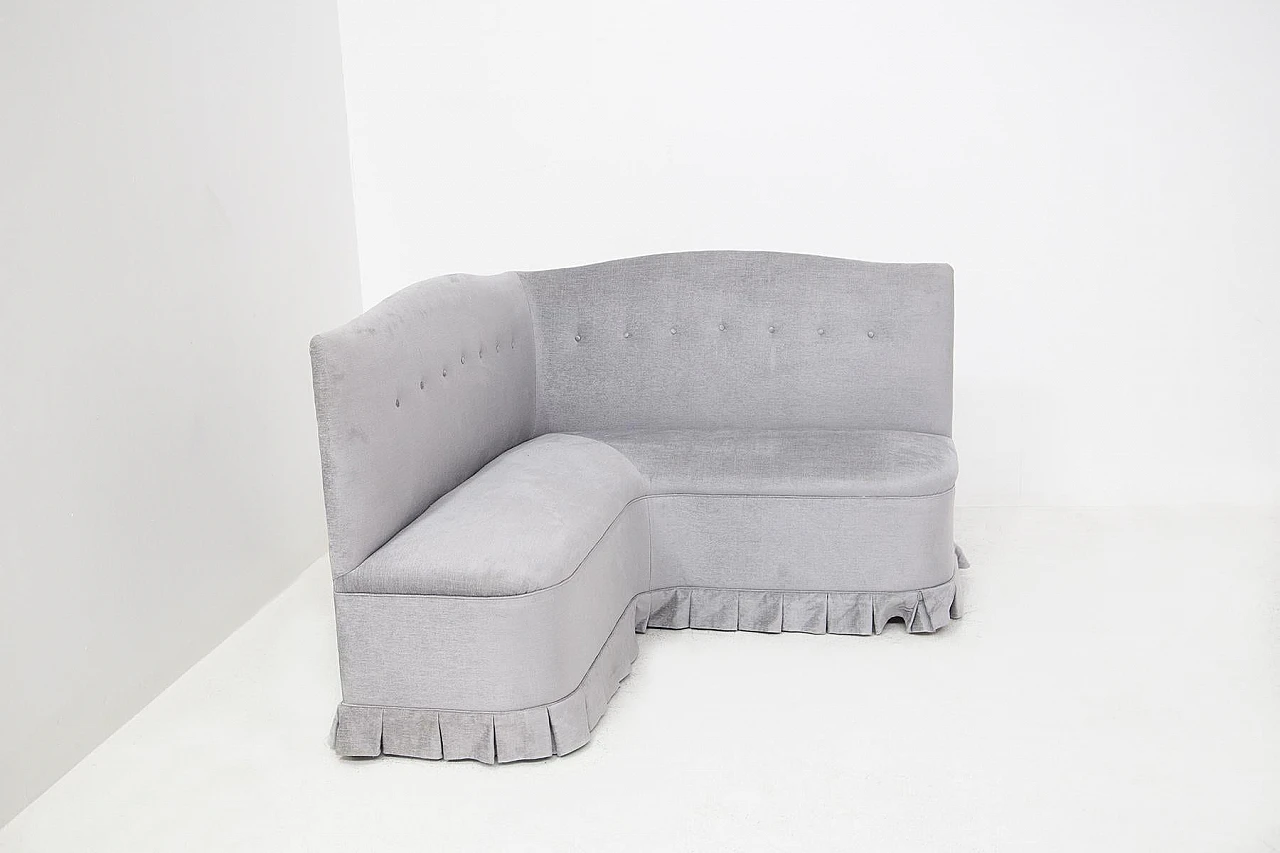 Gray velvet corner sofa by Gio Ponti, 1950s 9