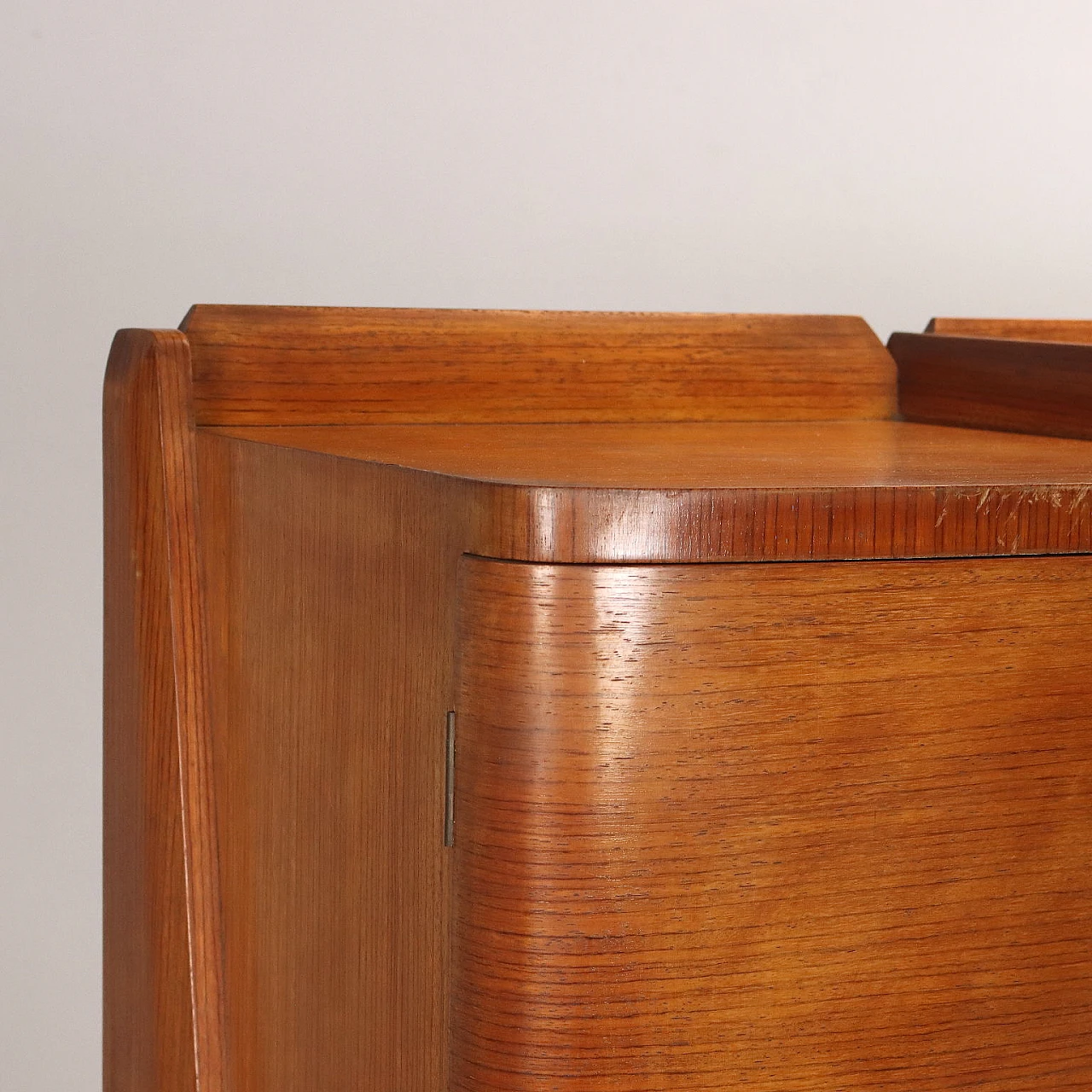 Oak veneered & decorated parchment sideboard by M. Cantù, 1950s 4