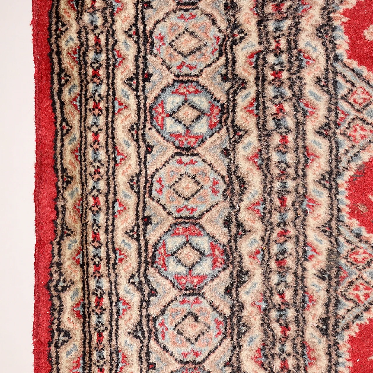 Tappeto Bukhara rosso a nodo fine in cotone e lana 6