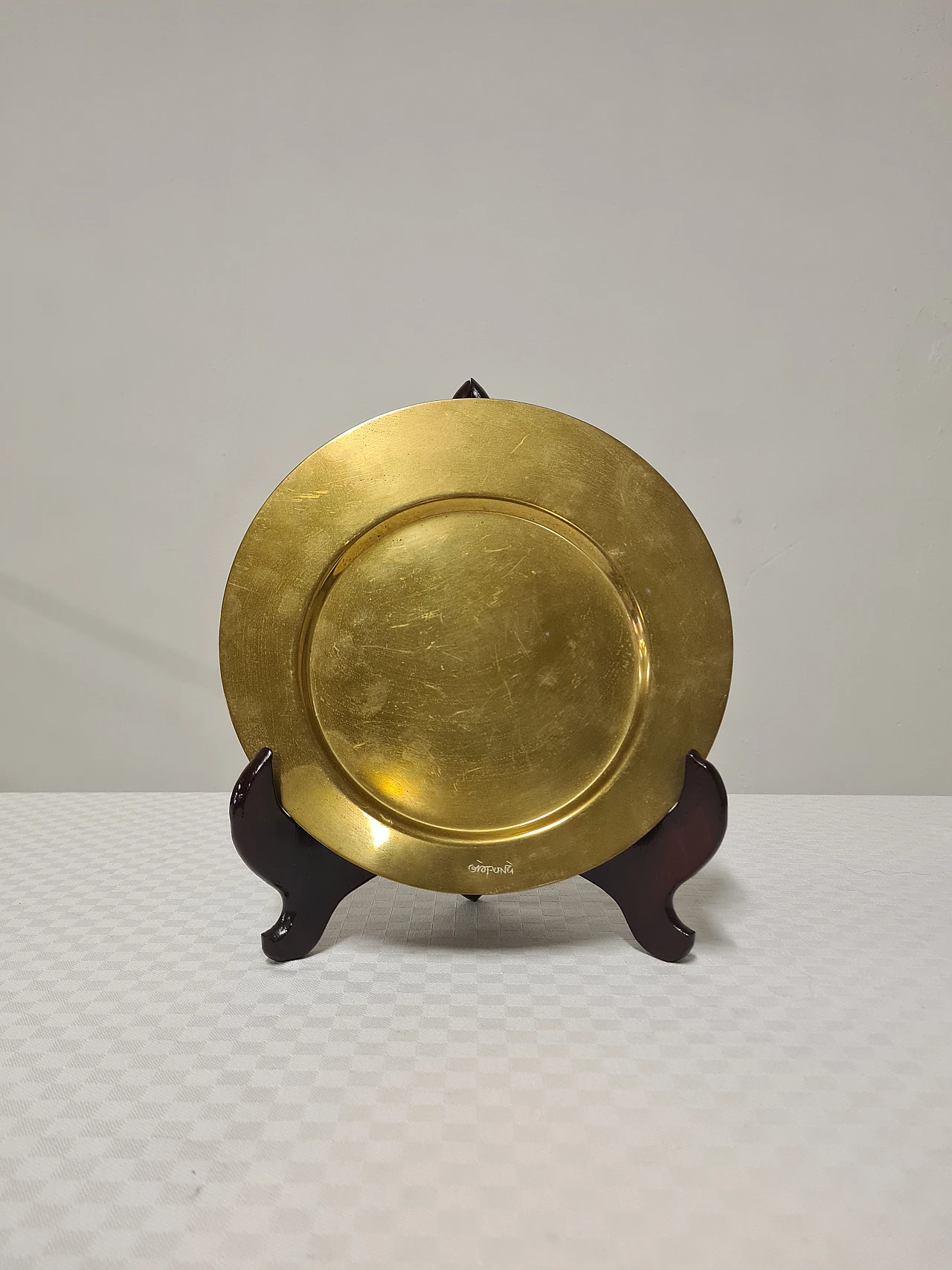 Brass plate by Gio Ponti for Cleto Munari, 1970s 1