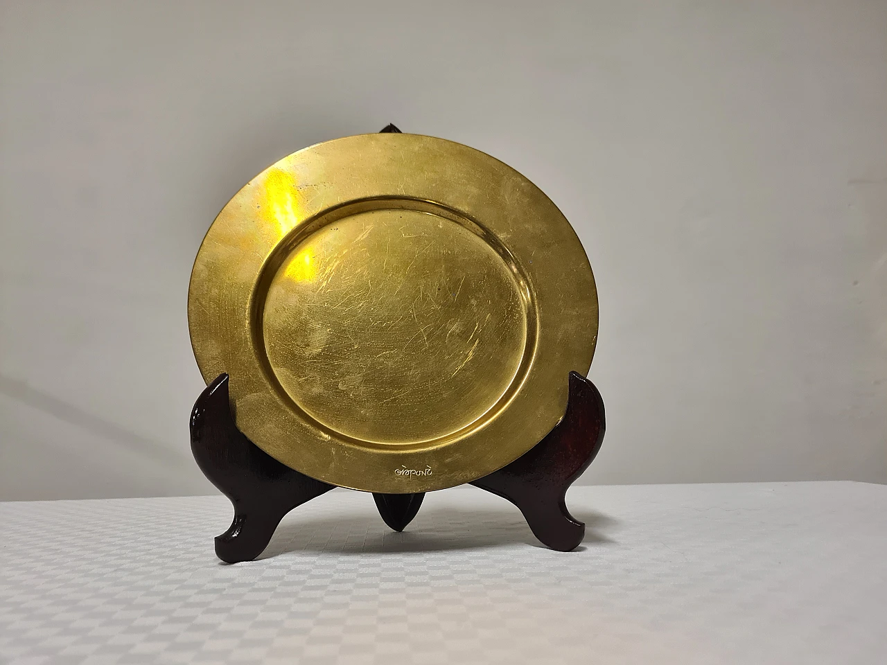 Brass plate by Gio Ponti for Cleto Munari, 1970s 2