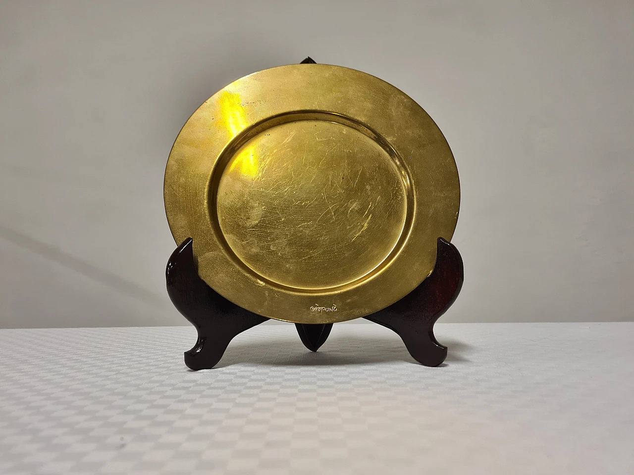 Brass plate by Gio Ponti for Cleto Munari, 1970s 3