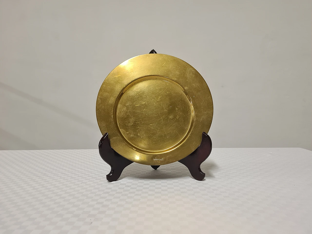 Brass plate by Gio Ponti for Cleto Munari, 1970s 6