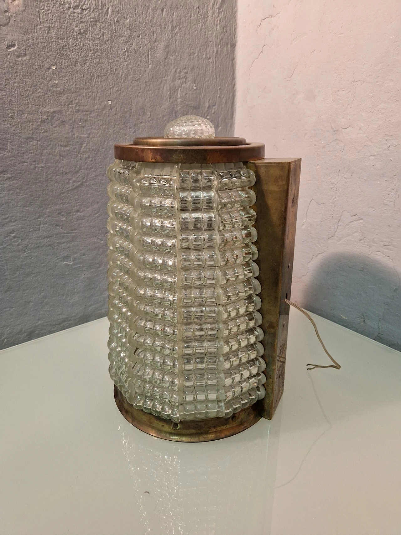 Lampada Royal in ferro e ottone di Barovier & Toso, anni '30 2