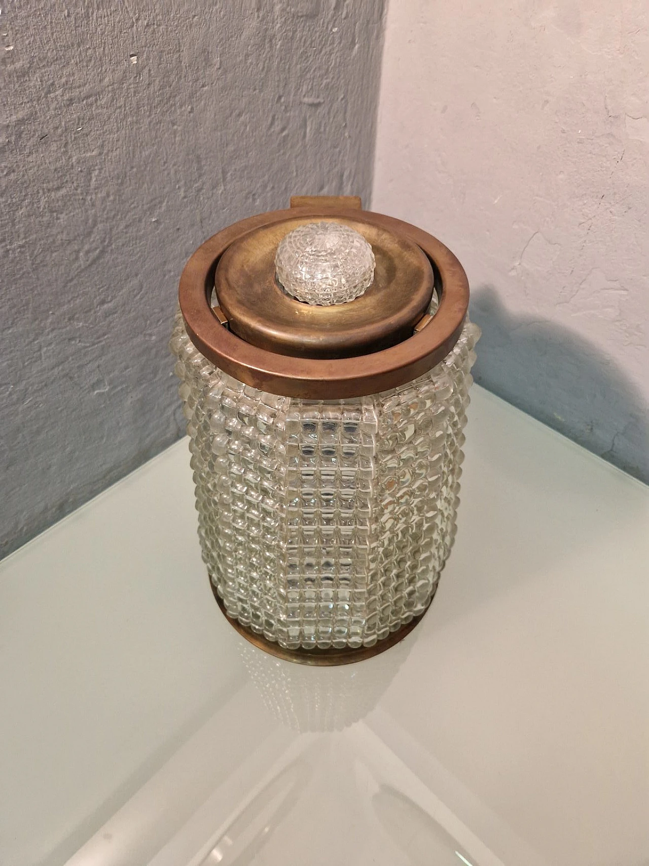 Lampada Royal in ferro e ottone di Barovier & Toso, anni '30 4