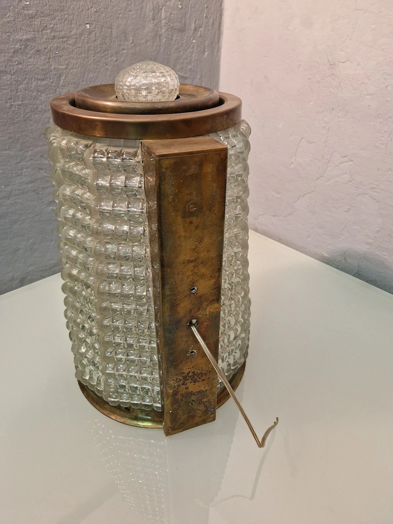 Lampada Royal in ferro e ottone di Barovier & Toso, anni '30 6