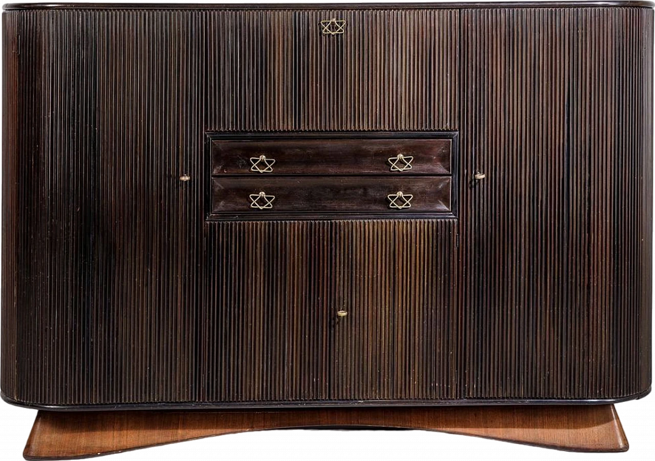 Bar cabinet in wood & brass by Osvaldo Borsani for ABV, 1950s 12