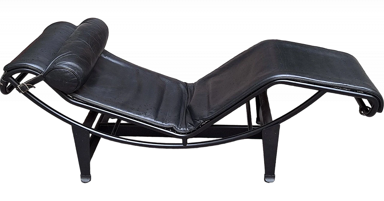 Black LC4 chaise longue by Le Corbusier for Cassina, 1990s 8