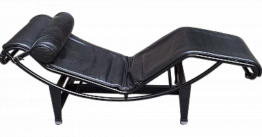 Black LC4 chaise longue by Le Corbusier for Cassina, 1990s