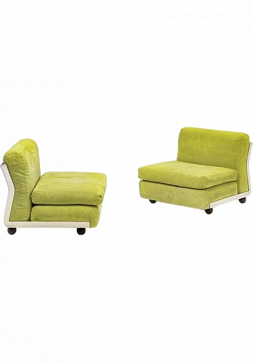 Pair of yellow Amanta armchairs by Mario Bellini for C&B, 1960s