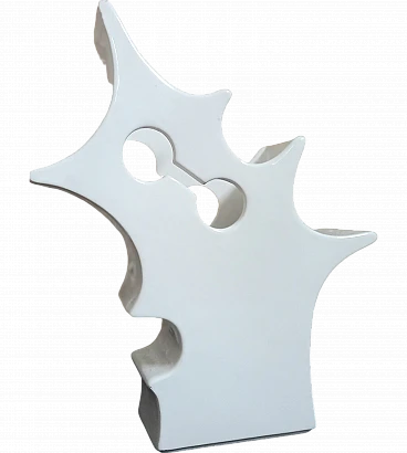 Sculptural white ceramic vase, 1970s