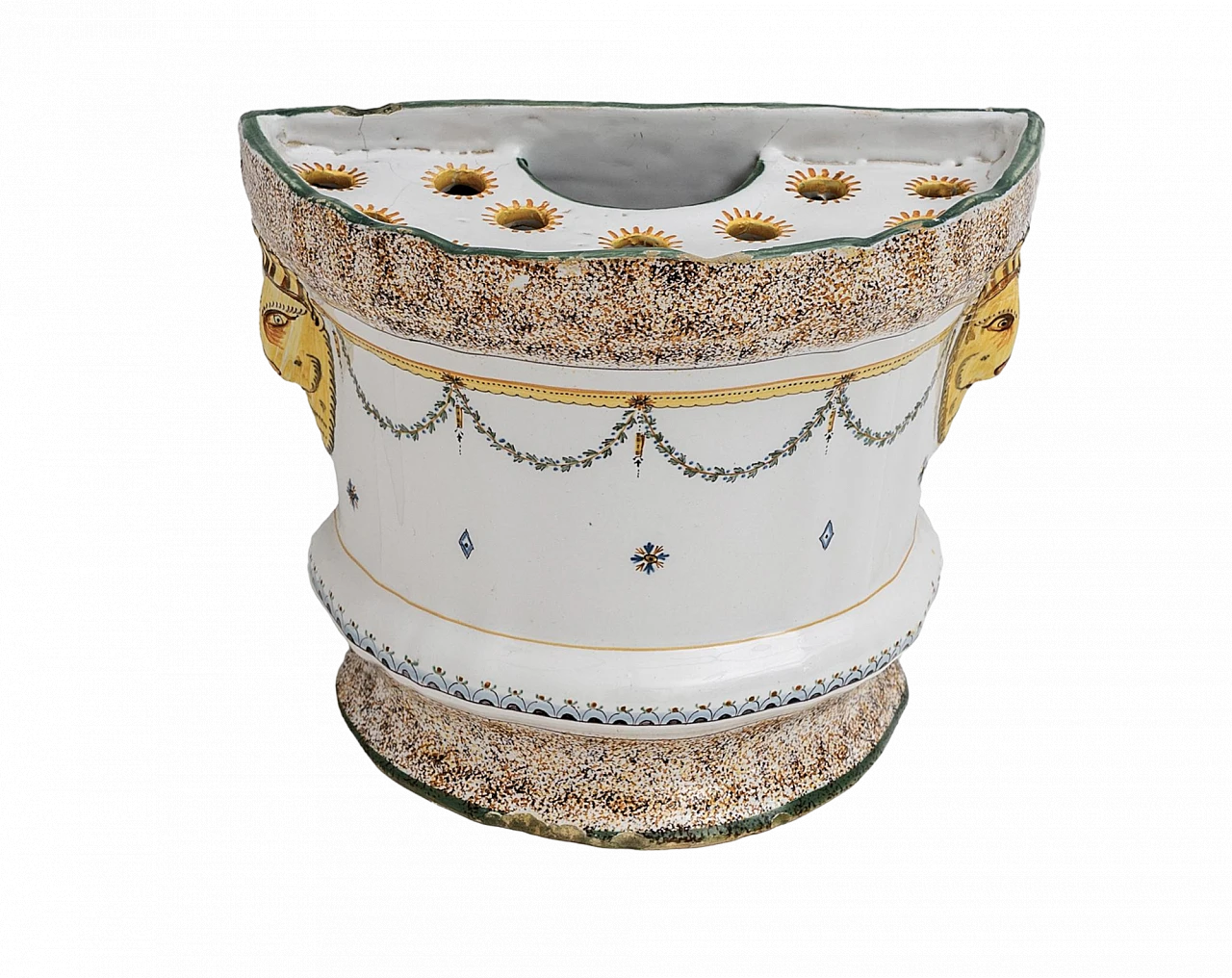 French polychrome majolica planter, 18th century 22