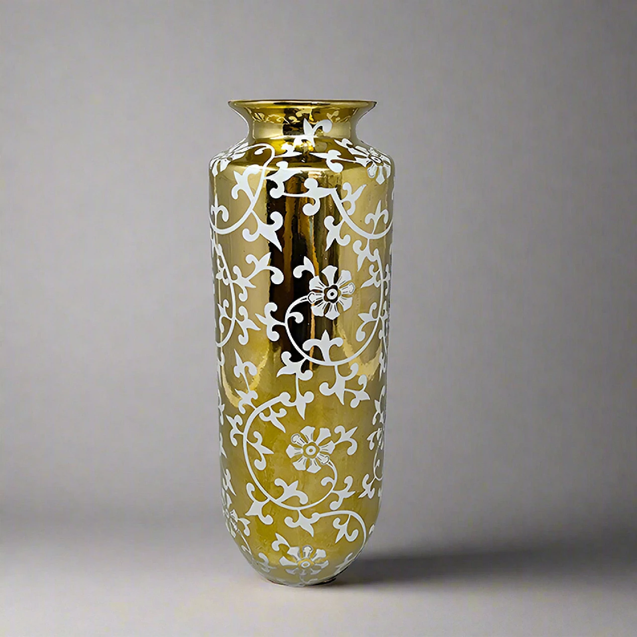 Sesto Fiorentino gilded ceramic vase, 1960s 1