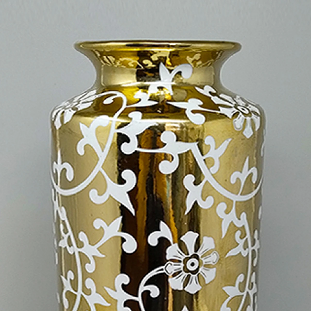 Sesto Fiorentino gilded ceramic vase, 1960s 3