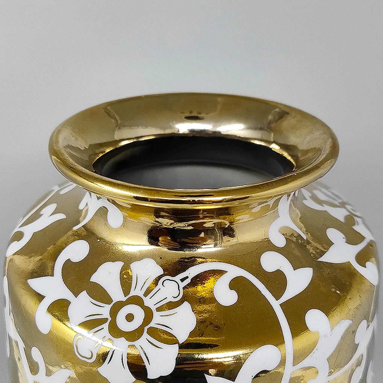 Sesto Fiorentino gilded ceramic vase, 1960s 4