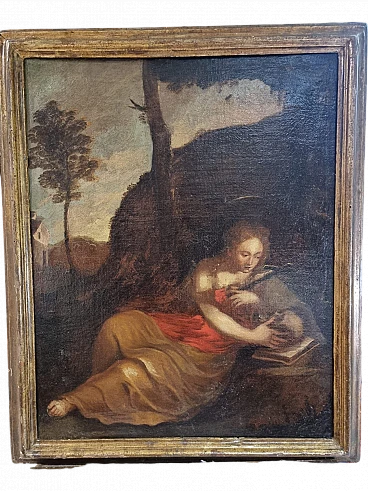 Painting of Penitent Magdalene, oil on canvas, 17th century