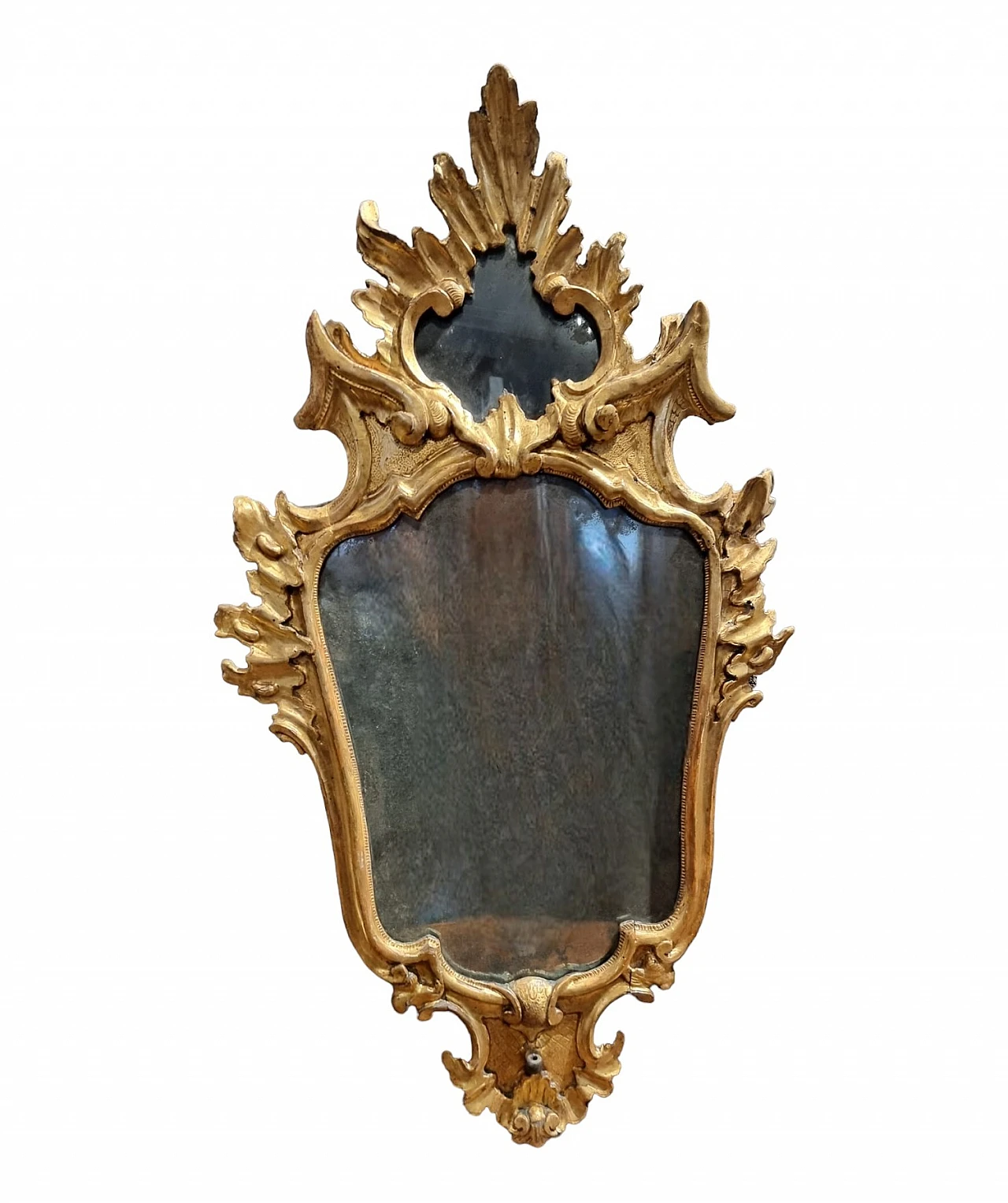 Mirror in carved & gilded wood with pure gold leaf, 18th century 8