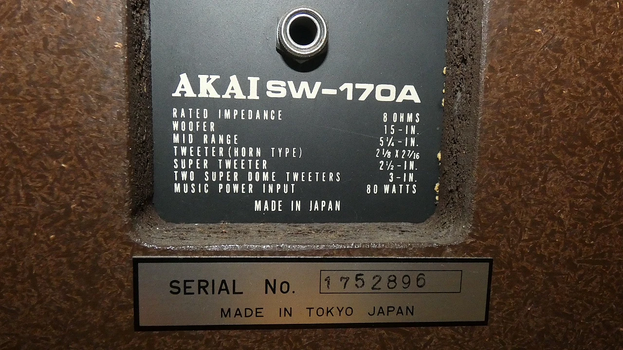 Sistema a 5 vie Sw-170a a 6 altoparlanti di Akai Electric Co, anni '70 15