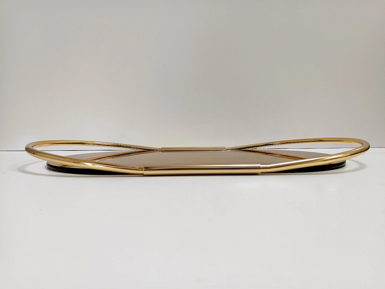 Oval metal and glass tray by Umberto Mascagni, 1970s 8