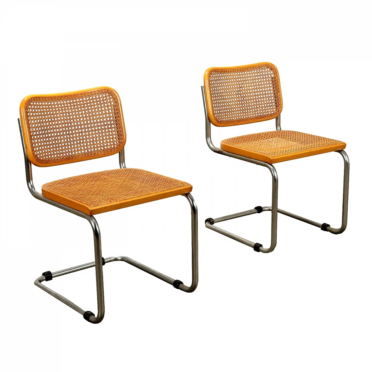 Pair of beech Cesca chairs by Marcel Breuer for Gavina, 1960s 1