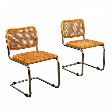 Pair of beech Cesca chairs by Marcel Breuer for Gavina, 1960s